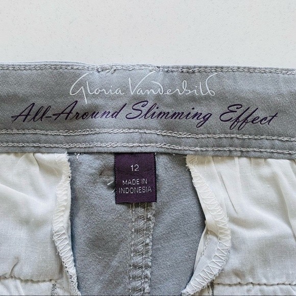 Womens Gray Cargo Capri Pants Size 12 Comfort Stretch - Picture 6 of 15